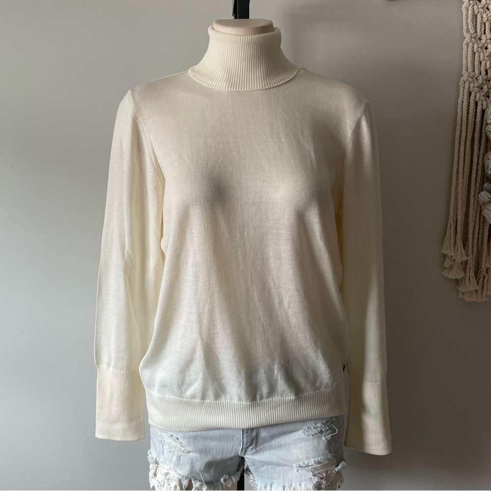 Saint James 100% Wool Turtleneck Cream Womens Size 14 Brand NEW